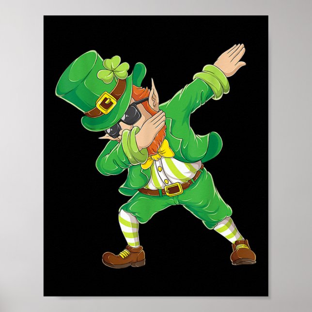 Poster Jour de la Saint Patrick Dabbing Leprechaun Chemis (Devant)
