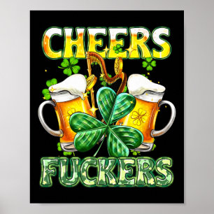 Poster Jour de la Saint Patrick Fckers amusant Boire de l