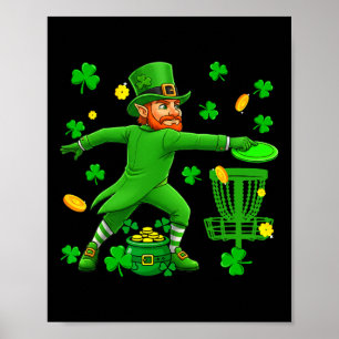 Poster Jour de la Saint-Patrick jouant au disc golf Joueu