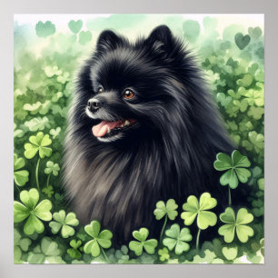 Poster Jour de la Saint Patrick noir de Poméranie
