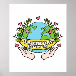 Poster Jour de la terre chaque économies de jour la