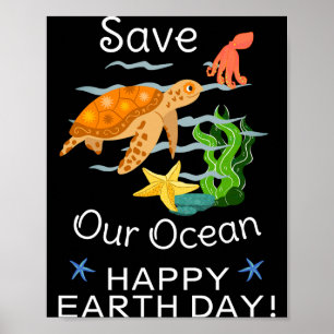 Poster Jour de la Terre Chaque Jour Allez Vert Sauver Not