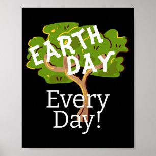 Poster Jour de la Terre Chaque Jour Allez Vert Sauver Not