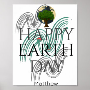 Poster Jour de la Terre Chaque Jour Allez Vert Sauver Not