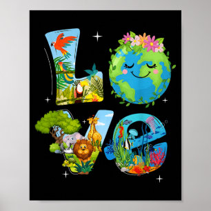 Poster Jour de la terre dans le monde 2026 arbre animal e