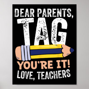 Poster Jour de l'école Chers parents Étiquette Vous êtes