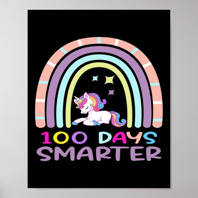 Poster Jour De L'École Enseignant 100 Jours Smarter Rainb (Devant)