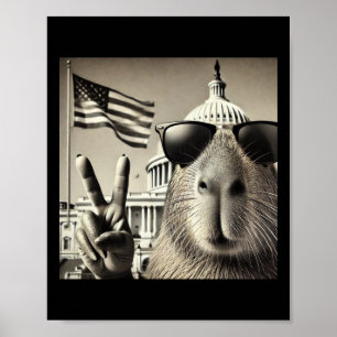 Poster Jour De L'Inauguration 2025 - Capybara Selfie Au C