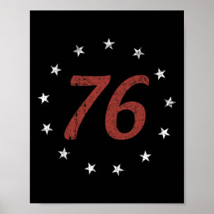 Poster Jour de l'Indépendance 4 juillet Rétro L'Esprit 76