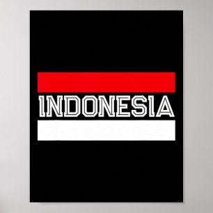 Poster Jour de l'Indépendance Drapeau Indonésie