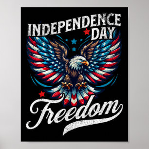 Poster jour de l'indépendance patriotique aigle étoiles &