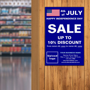 Poster Jour de l'Indépendance Vente commerciale Bleu Post