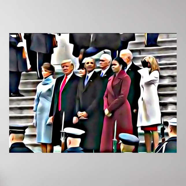 Poster Jour de l'investiture Président Obama & Donald Tru (Devant)