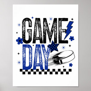 Poster Jour de match de hockey sur glace Maman de hockey