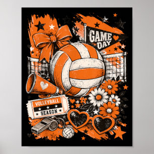 Poster Jour de match de volley-ball Fille Mère de volley-