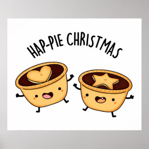Poster Jour de Noël amusant Jeu à tarte de Noël