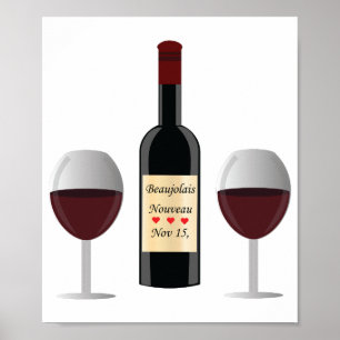 Poster Jour de Nouveau Beaujolais. Conception d'Emar