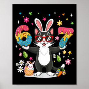 Poster Jour de Pâques Chat Œufs Lapin Drôle Six Sept 67
