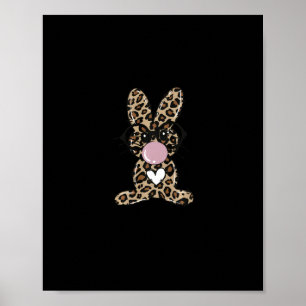 Poster Jour de Pâques de Lapin Léopard Feu de Bulle