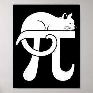 Poster Jour de Pi Mathématiques Chat Nerd Comédie Enseign