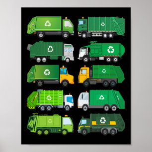Poster Jour de recyclage des camions de transport de marc