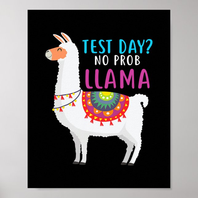 Poster Jour de test de démarrage Aucun problème Llama Tes (Devant)