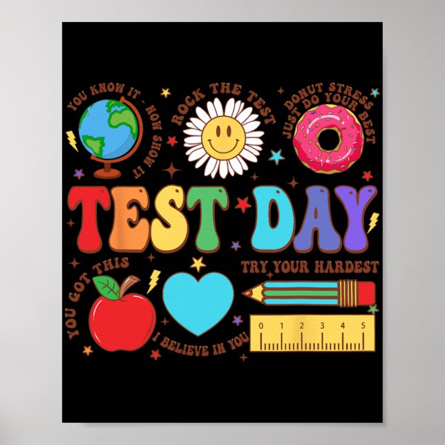 Poster Jour de test de l'enseignant Motivation enseignant (Devant)