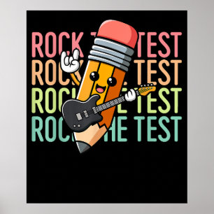 Poster Jour de test de roche Professeur Jour de test Moti