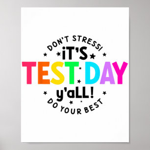 Poster Jour De Test Yall Funny Test Day Pour Les Étudiant