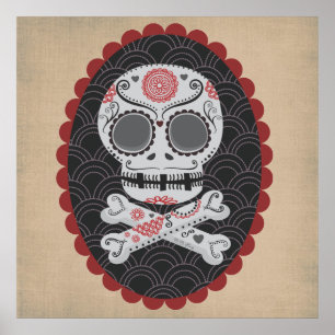 Poster Jour des calaveras morts de Skull Día de los