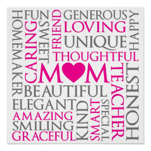 Poster Jour des mères moderne Word Art