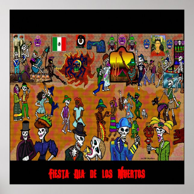 Poster jour des morts2, Fiesta Dia de los Muertos (Devant)
