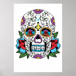 Poster Jour des morts art crâne mexicain Imprimer