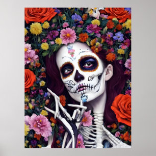 Poster Jour des morts L'intelligence artificielle générée