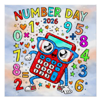 Jour des nombres 2026 Calculatrice mignonne Concep