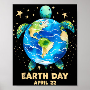 Poster Jour des terres 2025 Restaurer Earth Sea Turtle Ar