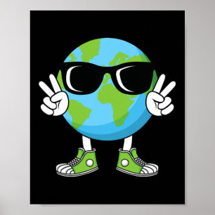 Poster Jour des terres amusant Planète Paix Garçons Fille