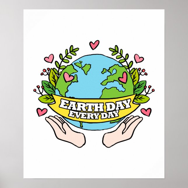 Poster Jour des terres Chaque Jour Sauvez La Planète (Devant)