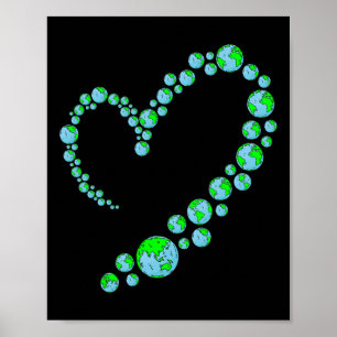 Poster Jour des terres Coeur mignon Sauver la planète De 