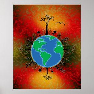 Poster Jour des terres ~ Coucher de soleil
