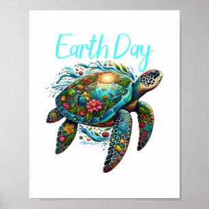 Poster Jour des terres de la tortue de mer