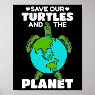 Poster Jour des terres De Tortue De Mer Je Sauve Nos Tort