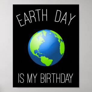 Poster Jour des terres Est Mon Anniversaire - 22 Avril