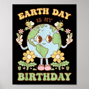 Poster Jour des terres est mon anniversaire avril 22nd Na