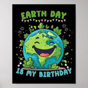 Poster Jour des terres Est Mon Anniversaire Drôle Jour de