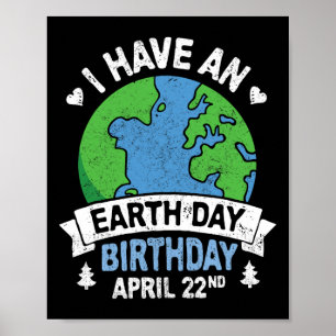 Poster Jour des terres Est Mon Anniversaire Pro Environme