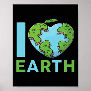 Poster Jour des terres - Je suis Amour Terre Coeur Enfant