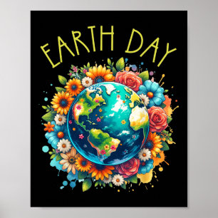 Poster Jour des terres Joyeux Chemise Mignonne Terre Avec