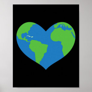 Poster Jour des terres joyeux du Coeur de la Terre mignon
