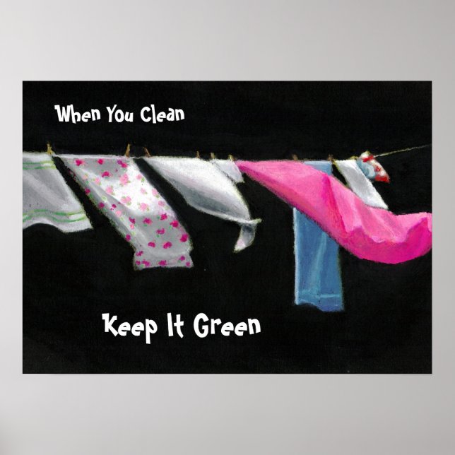 Poster Jour des terres : Lave-linge en ligne : Gardez-le  (Devant)